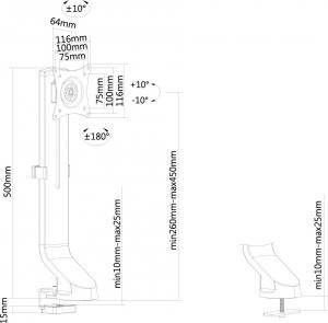 Neomounts Uchwyt biurkowy na monitor 10" - 32" (FPMA-D860BLACK) 3