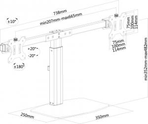 Neomounts Stojak biurkowy na 2 monitory 10" - 27" (FPMA-D865DBLACK) 3