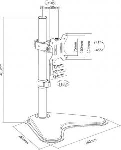 Equip Stojak biurkowy na monitor 13"- 32" (650122) 5