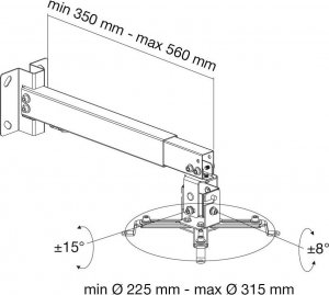Uchwyt do projektorów Techly Beamer projektor uchwyt ścienny wysuwany 43-65cm 5