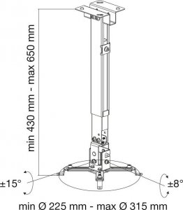 Uchwyt do projektorów Techly Beamer projektor uchwyt ścienny wysuwany 43-65cm 6