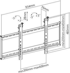 Techly Uchwyt ścienny ICA-PLB 046F 45'' - 70'' 6
