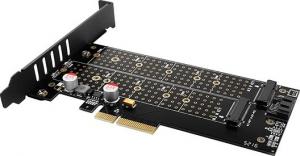 Kontroler Axagon PCIe 3.0 x4 - NVMe M-key + SATA B-key (PCEM2-D) 2