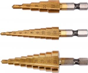 Wiertło Yato stopniowe walcowe 7 4 5 3 6 10 11 12 14 16 8 9 18 20mm 3szt. (YT-44731) 2