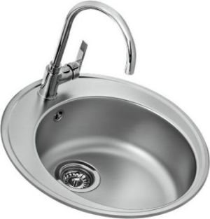 Zlewozmywak Teka Zlewozmywak 1-komorowy Basico CN bez ociekacz okrągły 51cm stalowy (10124021) 2