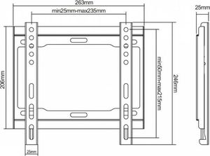 Cabletech Uchwyt ścienny LP34-22F 13'' - 42'' 5