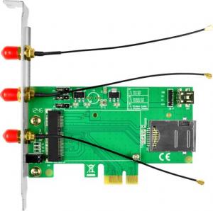 Axagon mini PCIe adapter SIM slot + 3x SMA (PCEM-E3) 2