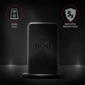 Ładowarka Axagon WDC-S10D, bezprzewodowa podstawka szybkiego ładowania, QI 5/7.5/10 W, podwójna cewka, micro USB 5