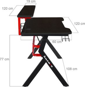 Biurko Huzaro Hero 5.0 Czerwone 120 cmx60 cm 12