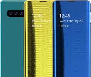 Hurtel Flip View futerał etui z klapką Samsung Galaxy S10e srebrny uniwersalny 2