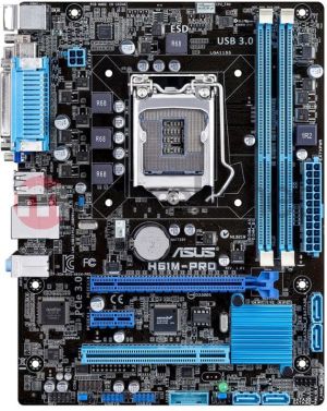 Płyta główna Asus H61M-PRO H61 (PCX/DZW/VGA/GLAN/SATA2/USB/DDR3) 1
