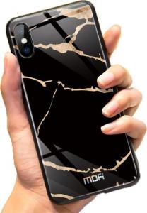 MOFI Glass Back Cover iPhone XR Black Marbled Effect 1