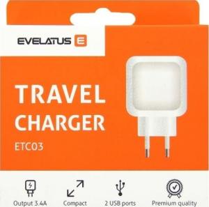 Ładowarka Evelatus ETC03 2x USB-A 3.4 A 2