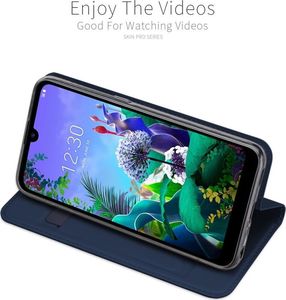 Dux Ducis Dux Ducis Skin Leather etui portfel z klapką LG Q60 / K50 granatowe uniwersalny 13