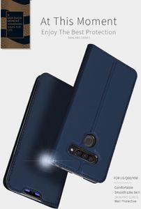 Dux Ducis Dux Ducis Skin Leather etui portfel z klapką LG Q60 / K50 granatowe uniwersalny 8