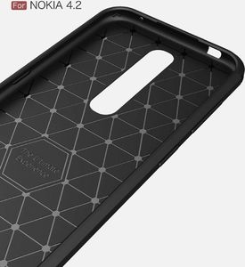 Etui Pancerne Plecki Carbon NOKIA 4.2 czarne uniwersalny 3