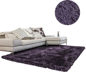 Dywan gruby gęsty miękki pluszowy - Living Room Shaggy 80x150 - Grey-Purple uniwersalny 1