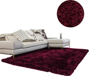 Dywan gruby gęsty miękki pluszowy - Living Room Shaggy 160x220 - Wine Red uniwersalny 1