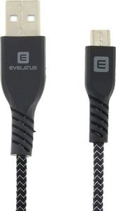 Kabel USB Evelatus USB-A - microUSB 1 m Czarny 1