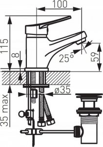 Bateria umywalkowa DECO BAT. DECO UMYWALKOWA STOJĄCA. FERRO // BF.BDC2 2