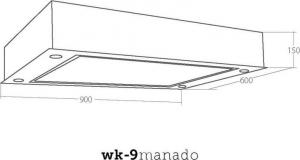 Okap Akpo Okap sufitowy AKPO WK-9 MANADO 90 BIAŁY Turbina Zewnętrzna (WK-9/I MANADO 90 BIAŁY) - AGDAKPOKA0454 2