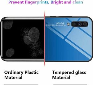 Etui Szklane Glass case Gradient IPHONE X XS czarno-niebieskie uniwersalny 5