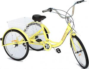 Enero Rower rehabilitacyjny 3-kołowy trójkołowy 24' żółty 1