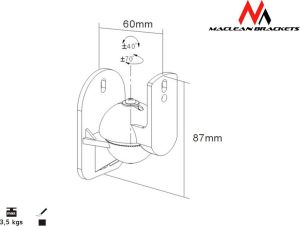 Maclean Uchwyt głośnikowy do kolumn 2szt. (MC-526) 2