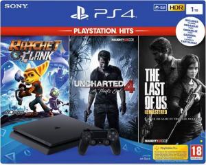 Sony Playstation 4 Slim 1TB + Ratchet & Clank + The Last of Us Remastered + Uncharted 4: Kres Złodzieja 1
