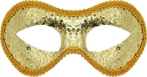 GoDan Brokatowa maska karnawałowa złota - 1 szt. uniwersalny 1