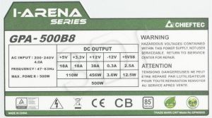 Zasilacz Chieftec GPA-500B8 (500W) 80+ BRONZE BULK 3