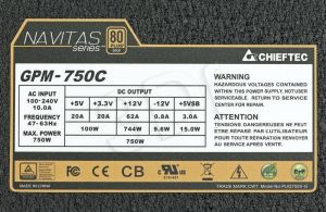 Zasilacz Chieftec GPM-750C (750W) MODULARNY 80+ GOLD 3