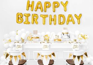 Party Deco Serwetki Happy Birthday białe - 33 cm - 20 szt. uniwersalny 3