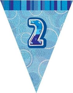 Unique Baner flagi niebieskie na 2 urodziny - 2,74 m uniwersalny 1