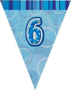 Unique Baner flagi niebieskie na 6 urodziny - 2,74 m uniwersalny 1