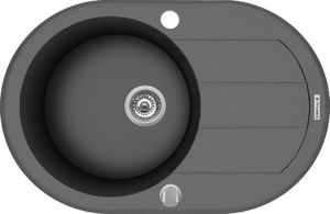 Zlewozmywak Pyramis Zlewozmywak jednokomorowy z ociekaczem PYRAMIS LINDOS 77x50 1B 1D 070064601 czarny (Pyragranit; Czarny nakrapiany) 2