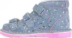 Danielki Obuwie dziewczęce Danielki T125L profilaktyczne niebieski kropki 32 5