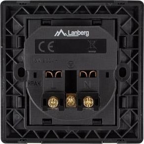 Lanberg Gniazdo podtynkowe Lanberg AC-WS01-USB2-E-B 1