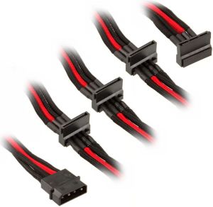 SilverStone Molex - SATA x4, 0.3m, Czerwony (SST-PP07-BTSBR) 1