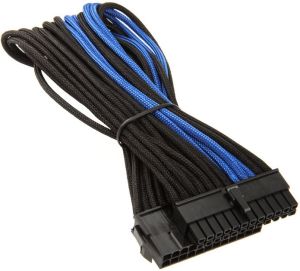 SilverStone Przedłużacz do zasilacza ATX 24-Pin - 30cm - czarno niebieski (SST-PP07-MBBA) 2