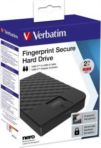Dysk zewnętrzny HDD Verbatim Fingerprint Secure 2TB Czarny (53651) 8
