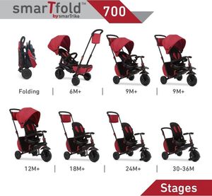SmarTrike Smart Trike Folding Trike 700 8w1 - czerwony 2