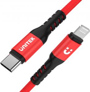 Kabel USB Unitek USB-C - Lightning 1 m Czerwony (C14060RD) 3