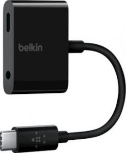 Adapter USB Belkin F7U080btBLK USB-C - Jack 3.5mm + USB-C Czarny  (F7U080btBLK) 1