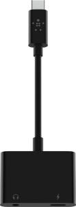 Adapter USB Belkin F7U080btBLK USB-C - Jack 3.5mm + USB-C Czarny  (F7U080btBLK) 3
