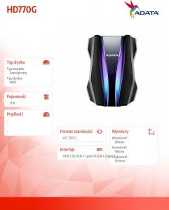 Dysk zewnętrzny HDD ADATA HD770G 1TB Czarny (AHD770G-1TU32G1-CBK) 2