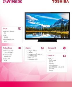 Telewizor Toshiba 24W1963DG LED 24'' HD Ready 2