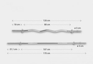 Gorilla Sports Gorilla Sports zestaw gryfów gwintowanych prosty 170cm łamany 120cm 6