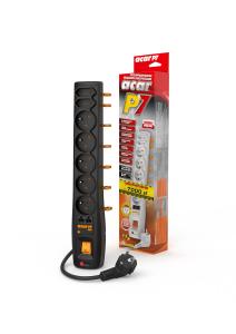 Listwa zasilająca Acar P7 Net przeciwprzepięciowa 7 gniazd 3 m czarna (W1535) 3