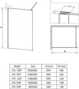 Deante kabina Abelia Walk-in szkło transparentne z powłoką 100 cm (KTA_030P) 2